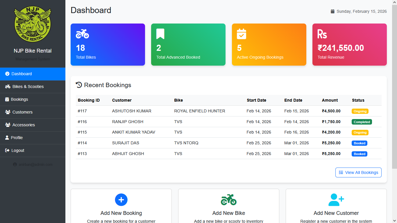 Building a Custom Booking Management System for NJP Bike Rental
